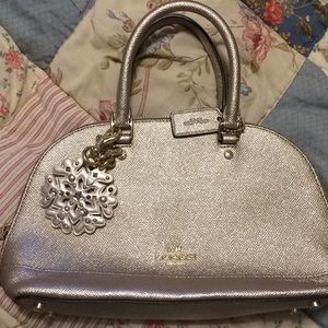 Metallic Coach satchel w key chain